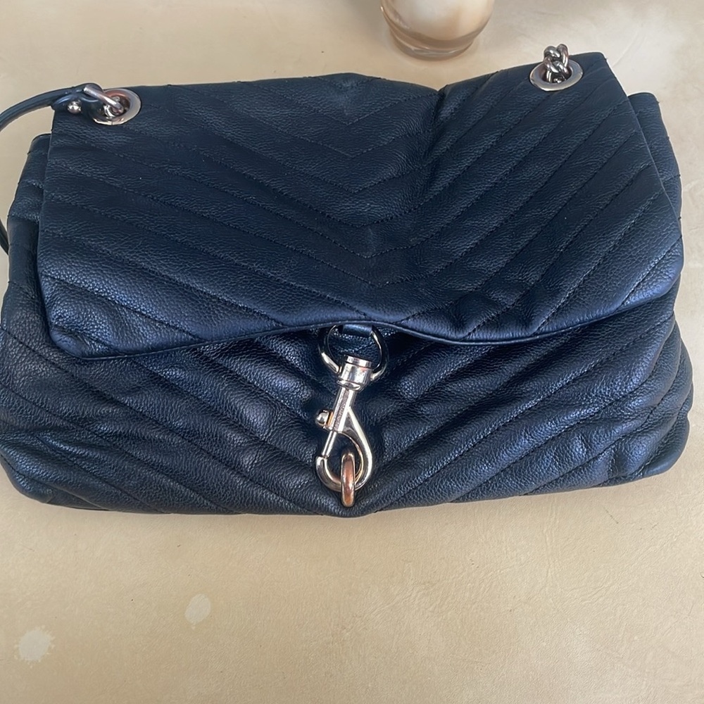 Rebecca Minckoff Edie Chevron Black Leather Quilted bag - well loved condition - Picture 8 of 8